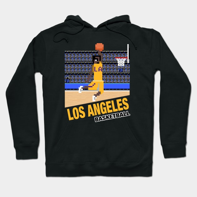 Los Angeles Basketball 8 bit pixel art cartridge design Hoodie by MulletHappens